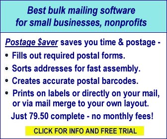 Postage Saver software makes postal bulk mailing easy